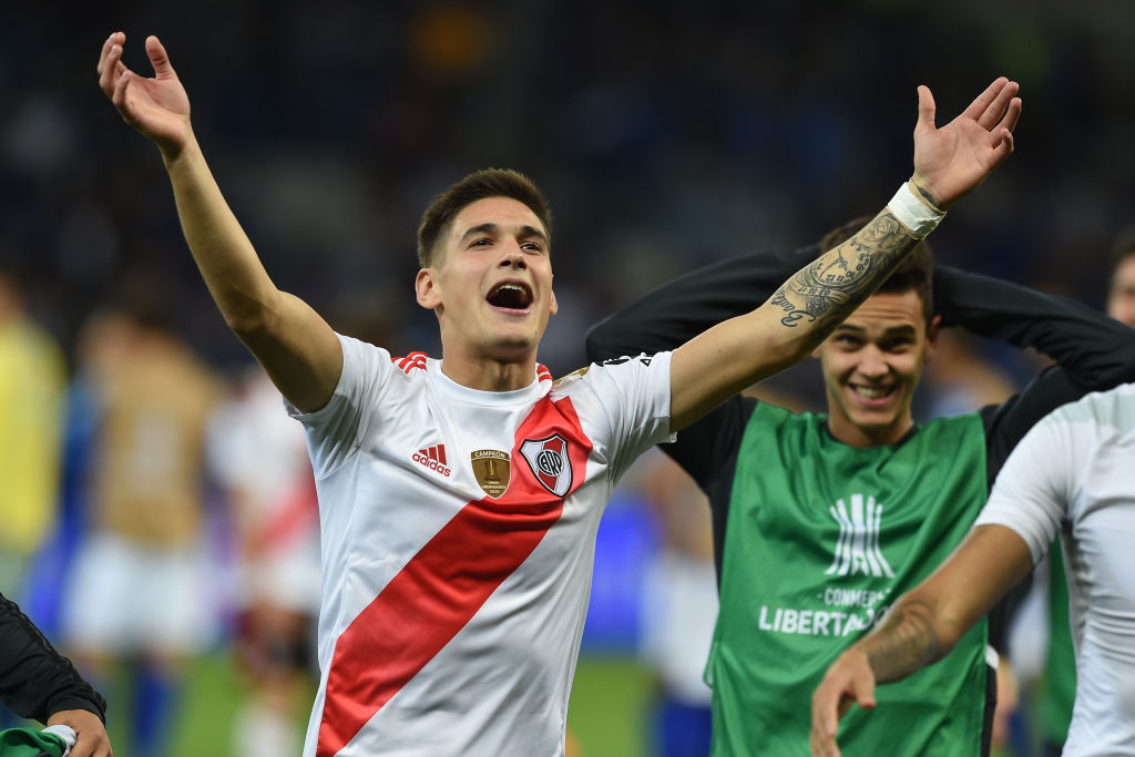Lucas Martinez Quarta of River Plate celebrates after a round of sixteen, second leg match between Cruzeiro and River Plate as part of Copa CONMEBOL Libertadores 2019 at Mineirao Stadium on July 30, 2019, in Belo Horizonte, Brazil. Photo by Diego Alberto Haliasz/Getty Images