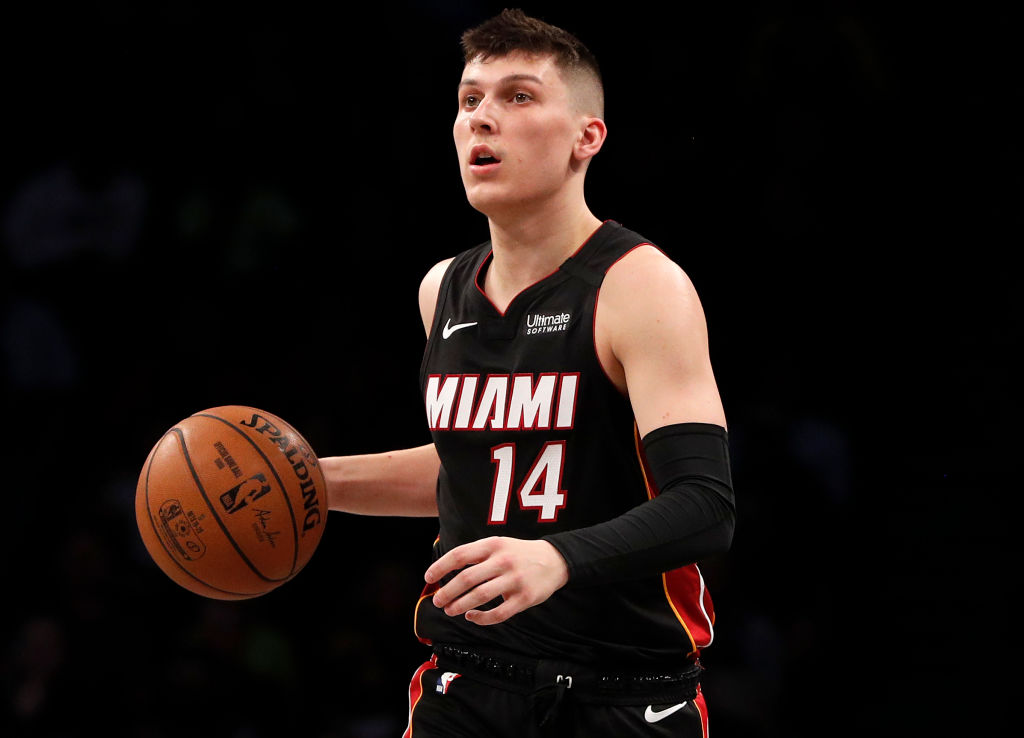 Tyler Herro #14 of the Miami Heat in action against the Brooklyn Nets at Barclays Center. Photo by Jim McIsaac/Getty Images