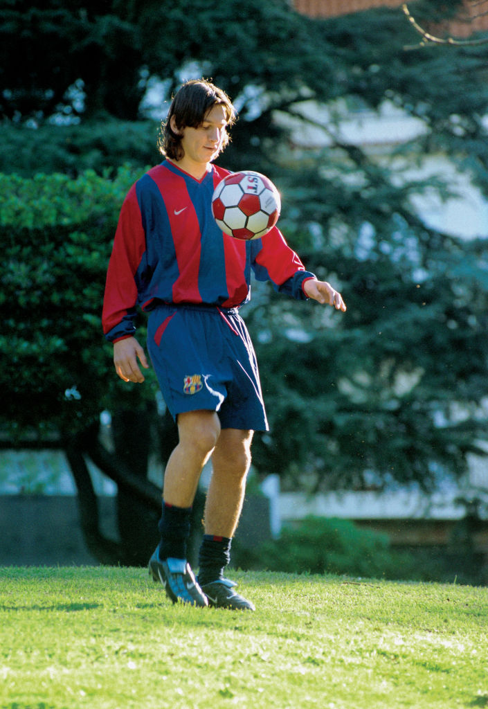Lionel Messi in his early ages at Barcelona.